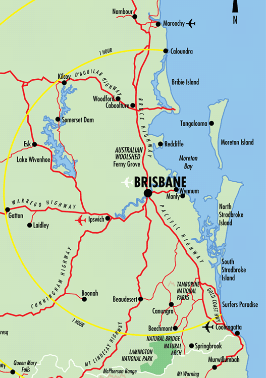 Map Brisbane Distances 3 