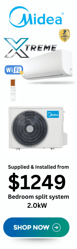 home comfort air midea split system sale banner
