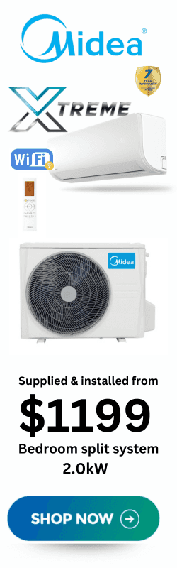 home comfort air midea split system sale banner
