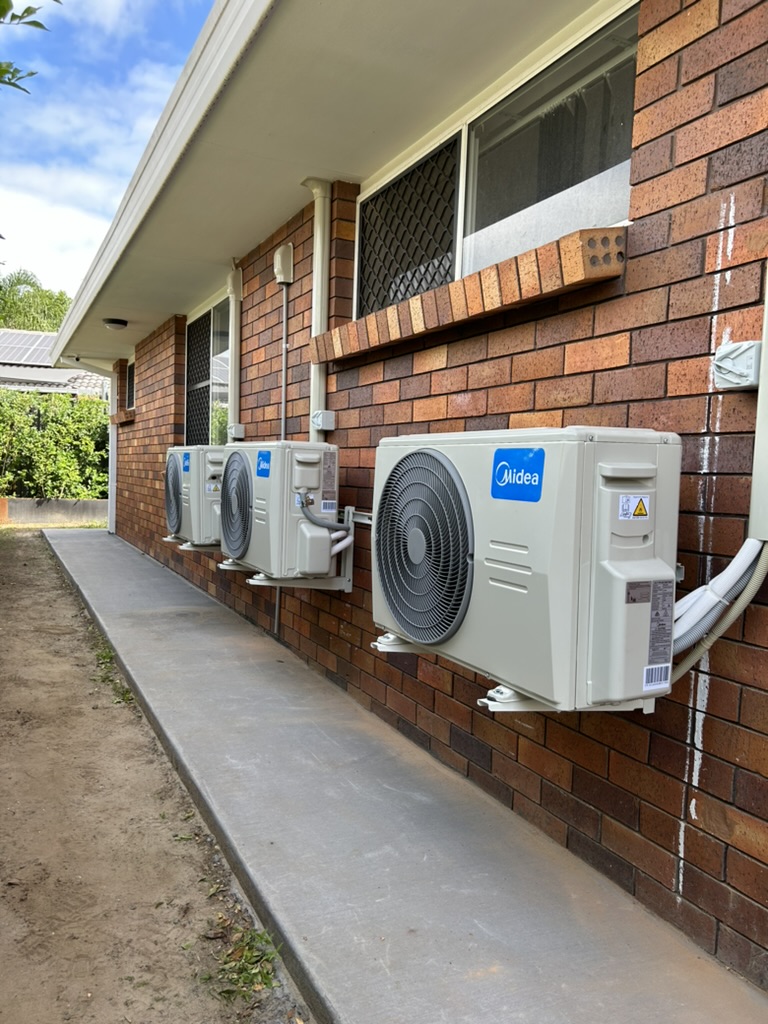 Midea outdoor units installed by Home Comfort Air in Coombabah